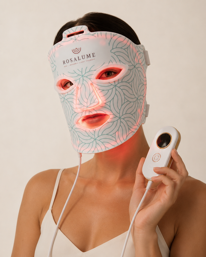 Rosalume red and near-infrared LED light therapy face mask (pre-launch product imagery)