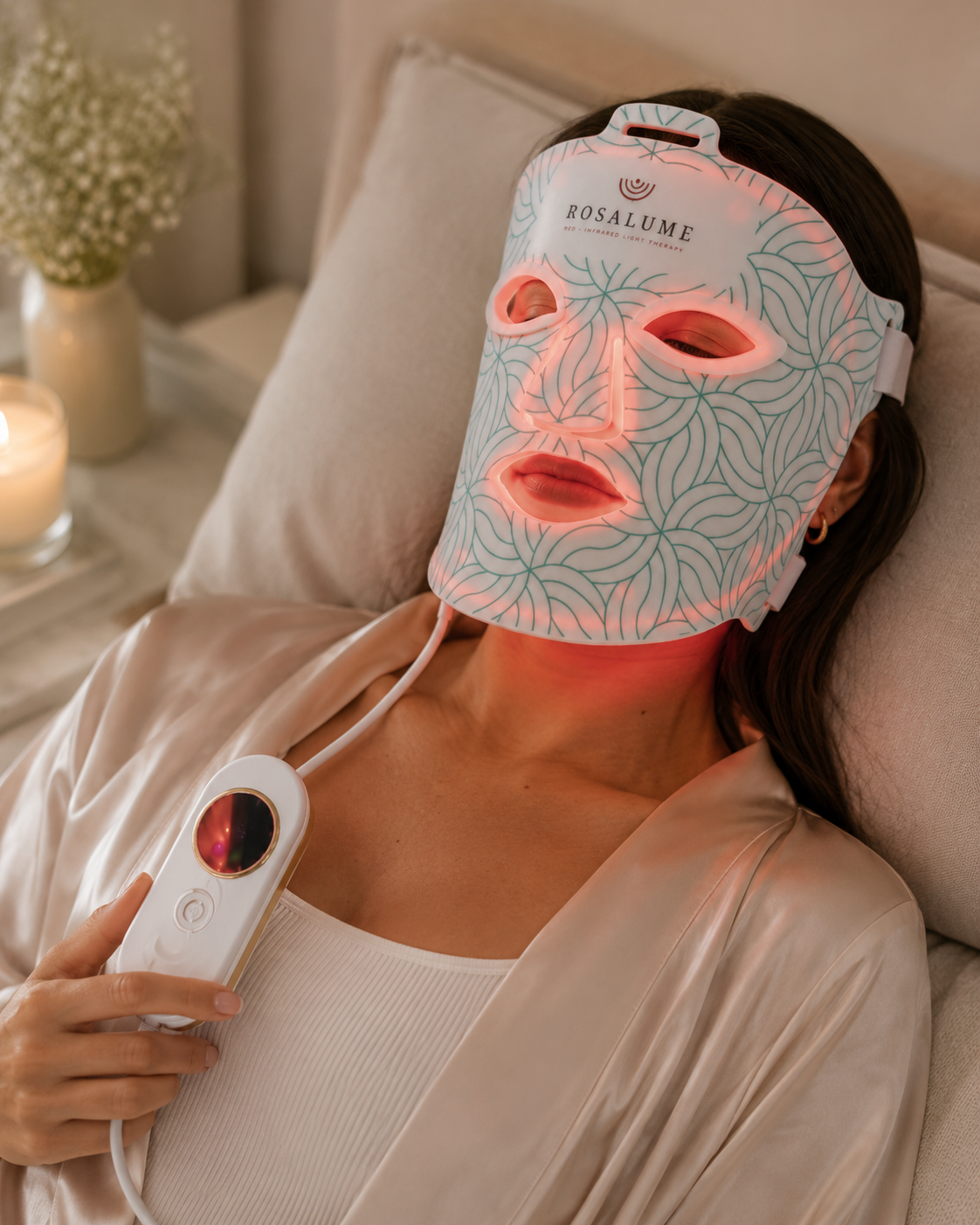 Rosalume red and near-infrared LED light therapy face mask (pre-launch product imagery)