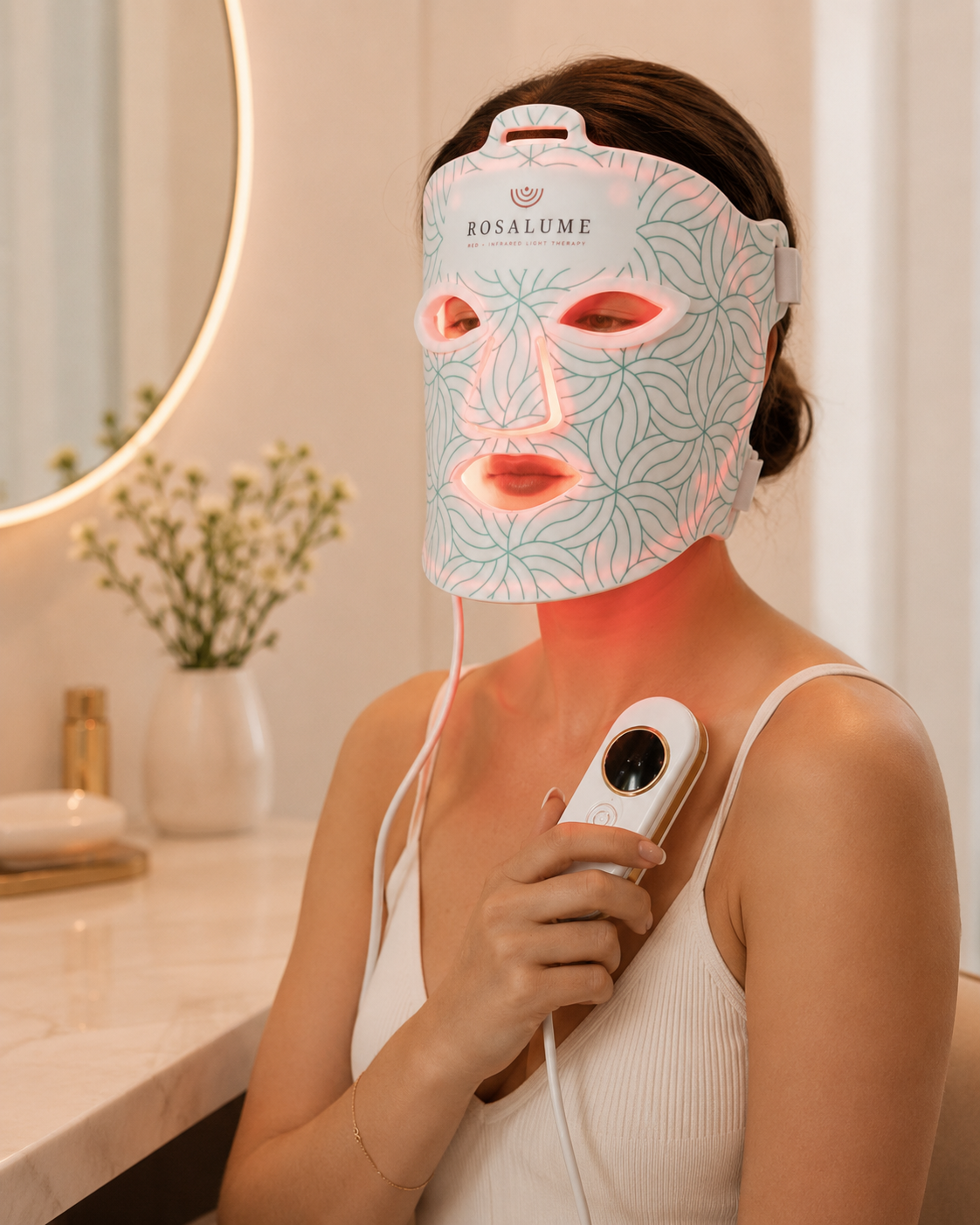 Rosalume red and near-infrared LED light therapy face mask (pre-launch product imagery)